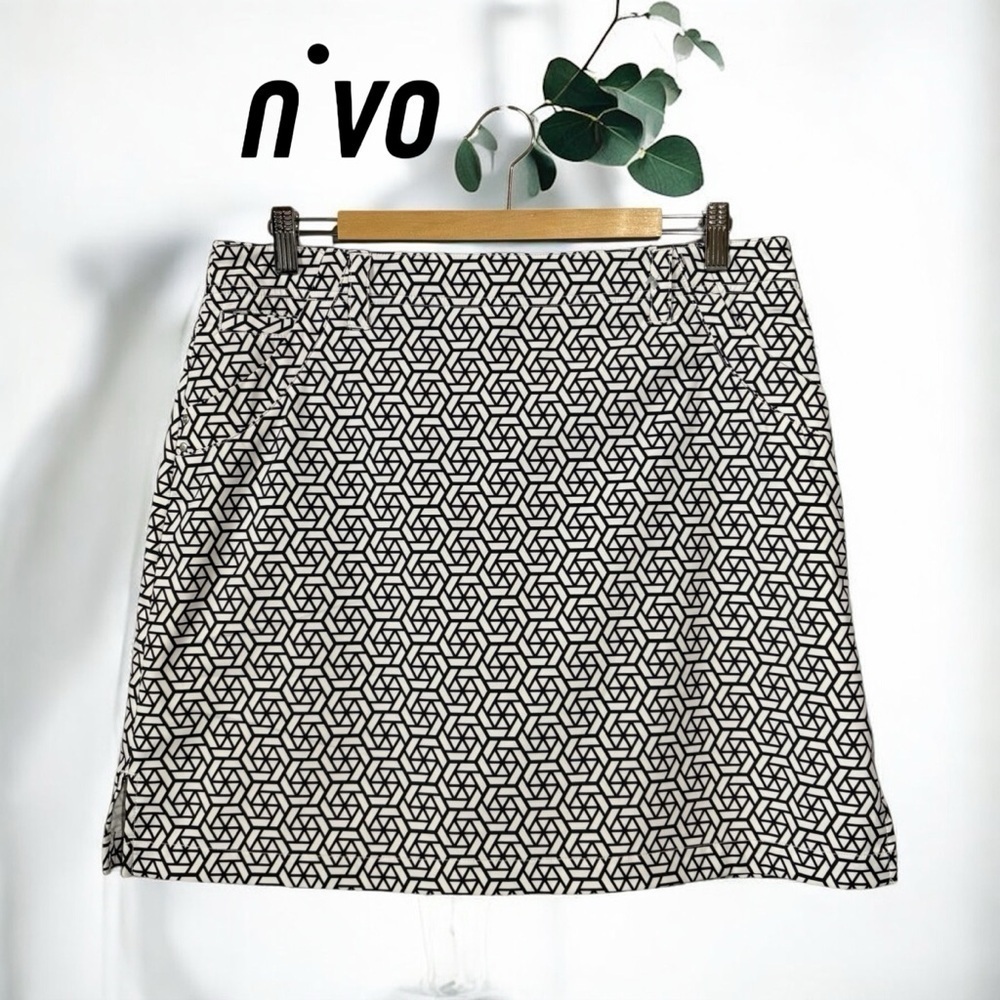 NEW, NIVO by Lanctôt, Geometric Print Golf Skort, Size 10,Black & White 🏌️♀️